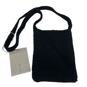 Soyer Phone Bag Women's One Size Black Knit Shoulder Bag NWT